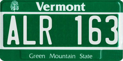 VT license plate ALR163