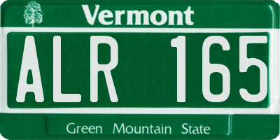 VT license plate ALR165