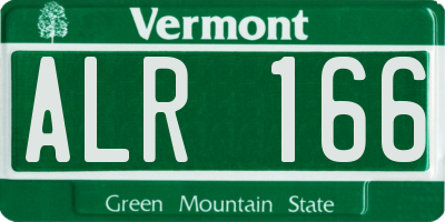 VT license plate ALR166