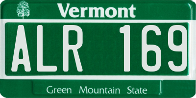 VT license plate ALR169
