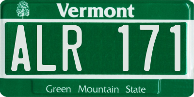 VT license plate ALR171