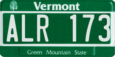 VT license plate ALR173