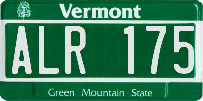 VT license plate ALR175