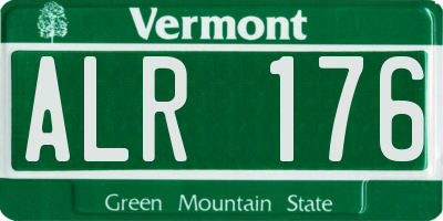 VT license plate ALR176