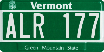 VT license plate ALR177