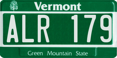 VT license plate ALR179