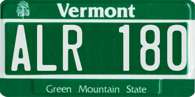 VT license plate ALR180