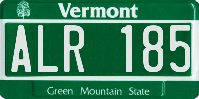 VT license plate ALR185