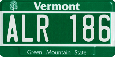 VT license plate ALR186