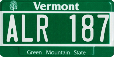 VT license plate ALR187
