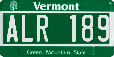 VT license plate ALR189