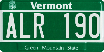VT license plate ALR190