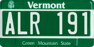 VT license plate ALR191