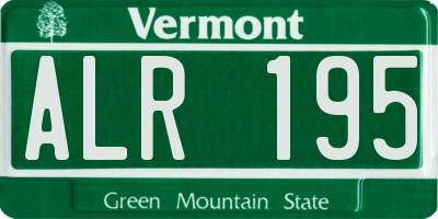 VT license plate ALR195