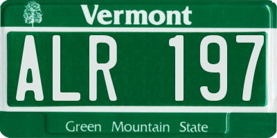 VT license plate ALR197