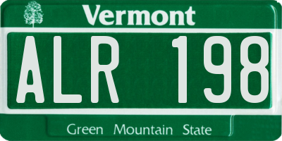 VT license plate ALR198