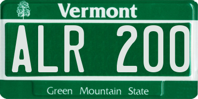 VT license plate ALR200