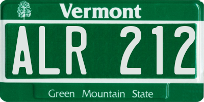 VT license plate ALR212