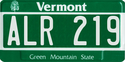 VT license plate ALR219
