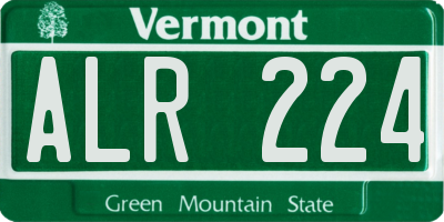 VT license plate ALR224