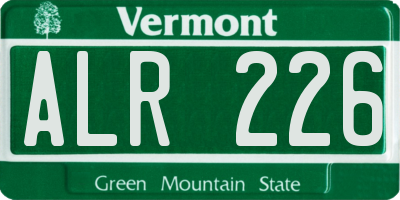VT license plate ALR226