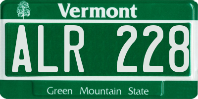VT license plate ALR228