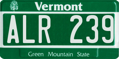 VT license plate ALR239