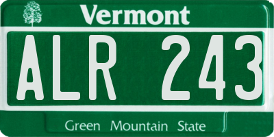 VT license plate ALR243