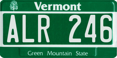VT license plate ALR246