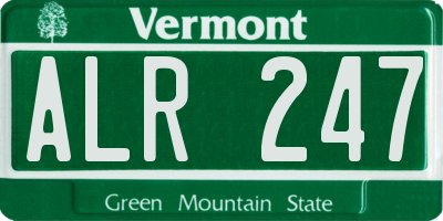 VT license plate ALR247