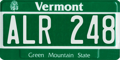 VT license plate ALR248