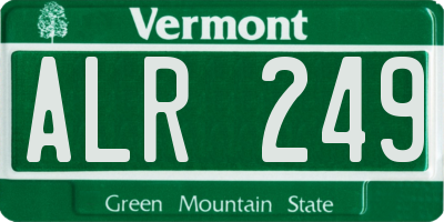 VT license plate ALR249