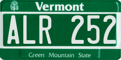 VT license plate ALR252