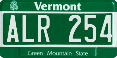 VT license plate ALR254