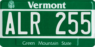 VT license plate ALR255