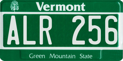 VT license plate ALR256