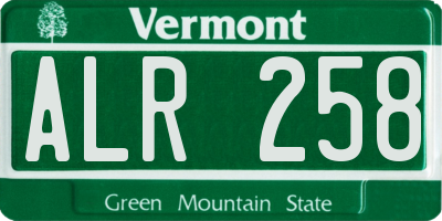 VT license plate ALR258