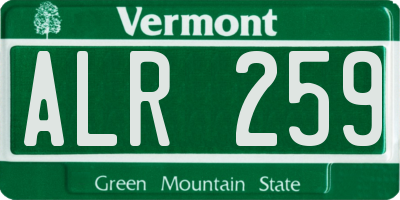 VT license plate ALR259
