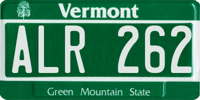 VT license plate ALR262
