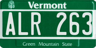 VT license plate ALR263