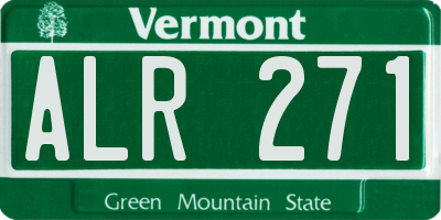VT license plate ALR271