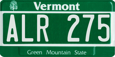 VT license plate ALR275