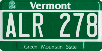 VT license plate ALR278