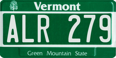 VT license plate ALR279