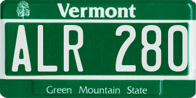 VT license plate ALR280