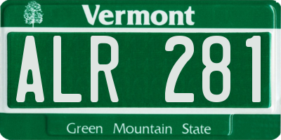VT license plate ALR281