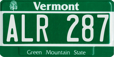 VT license plate ALR287