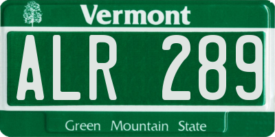 VT license plate ALR289