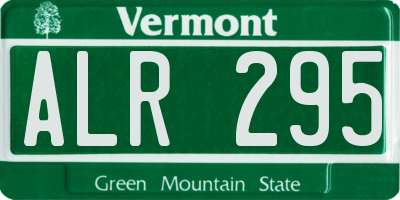 VT license plate ALR295