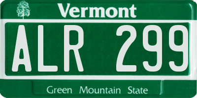VT license plate ALR299
